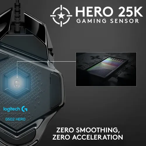 Logitech G502 HERO High Performance RGB Gaming Mouse thumbnail 4