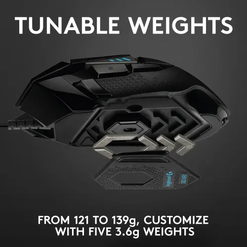 Logitech G502 HERO High Performance RGB Gaming Mouse thumbnail 3